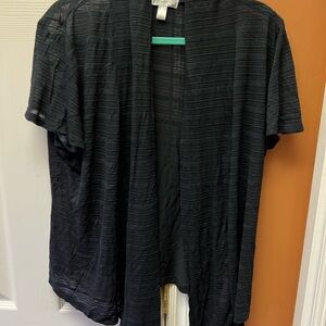 dressbarn Black Textured Cardigan